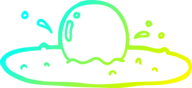 Bir insan tarafından çizilen kızarmış yumurtanın soğuk gradyan çizimi