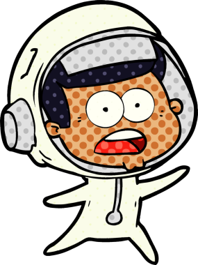 Karikatür bir insan tarafından çizilen astronotu şaşırttı.