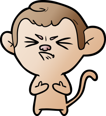 Bir insan tarafından çizilmiş sinir bozucu bir maymun.