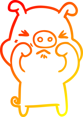 Bir insan tarafından çizilmiş bir çizgi filmin sıcak gradyan çizimi.