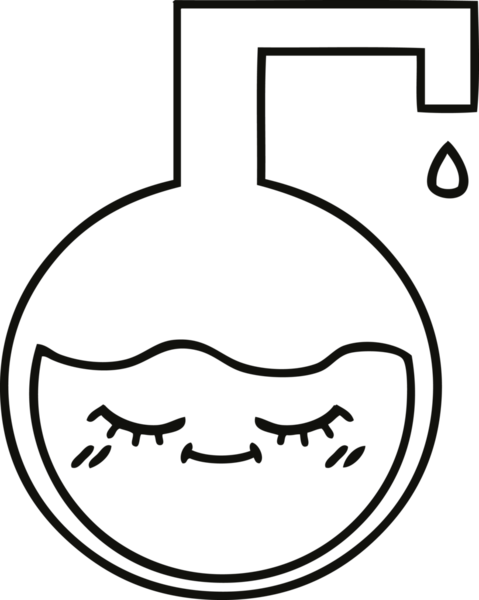 Bir insan tarafından çizilmiş bir bilim deneyinin çizgi çizimi