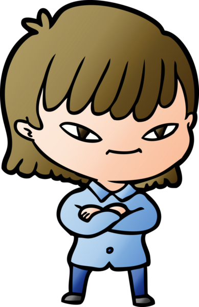 Bir insan tarafından çizilmiş karikatür kadın.