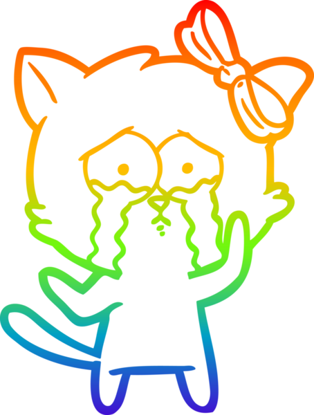 gökkuşağı gradyanı çizimi bir insan tarafından çizilmiş çizgi film kedisi