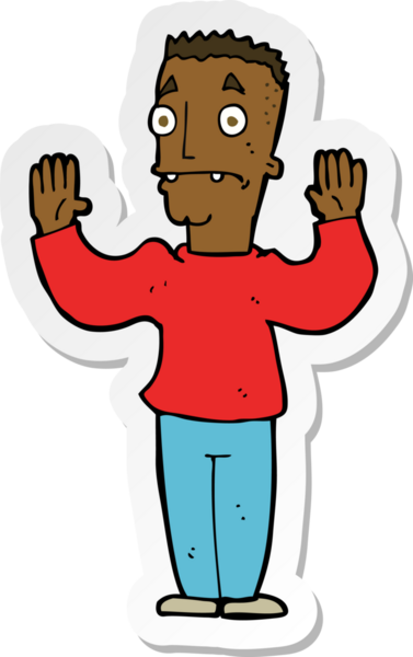 Bir insan tarafından çizilmiş bir karikatür adamın çıkartması.