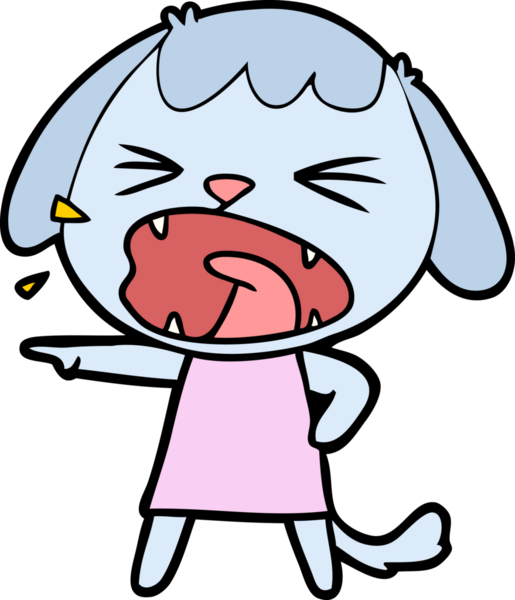 Bir insan tarafından çizilmiş şirin bir köpek havlaması.