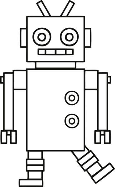 Bir insan tarafından çizilmiş dans eden bir robot çizimi