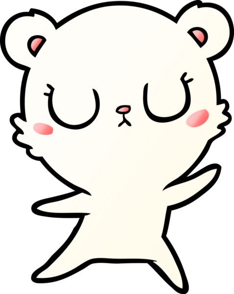 Bir insan tarafından çizilmiş barışçıl karikatür kutup ayısı