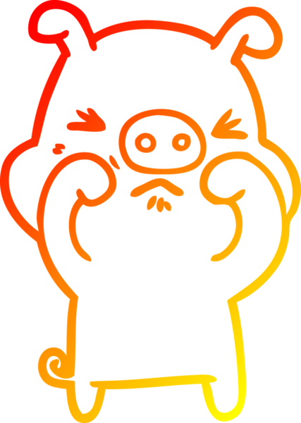 Bir insan tarafından çizilmiş bir çizgi filmin sıcak gradyan çizimi.