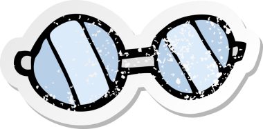 Bir insan tarafından çizilmiş karikatür gözlüğünün gerilimli yapıştırması.