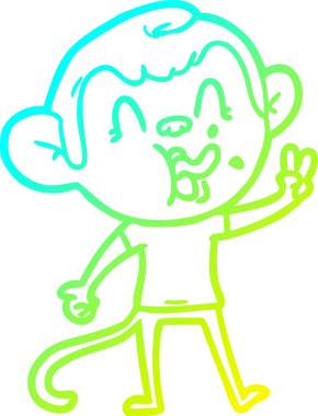 Bir insan tarafından çizilmiş çılgın bir çizgi film maymunu çizimi