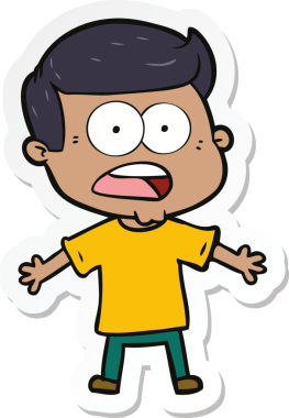 Bir insan tarafından çizilmiş bir karikatür çıkartması.