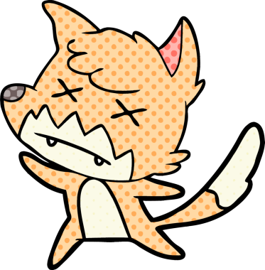 Bir insan tarafından çizilmiş ölü tilki çizgi filmi