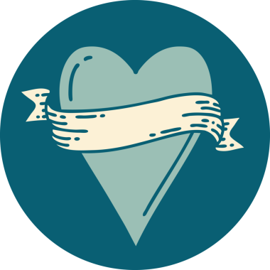 Bir insan tarafından çizilmiş kalp ve bayrağın ikonik dövme şekli