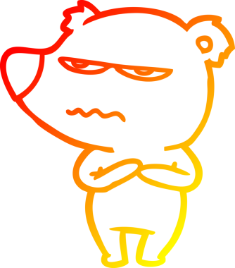 Bir insan tarafından çizilmiş kızgın bir ayı karikatürü.