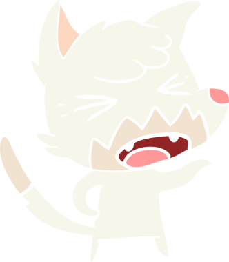 bir insan tarafından çizilmiş kızgın düz renkli tilki çizimi