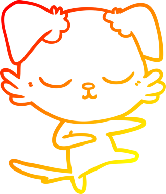 Bir insan tarafından çizilmiş sevimli bir köpeğin sıcak çizgi çizgisi.