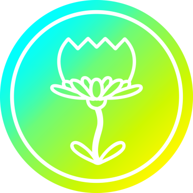 Bir insan tarafından çizilmiş nilüfer çiçeği dairesel ikonu