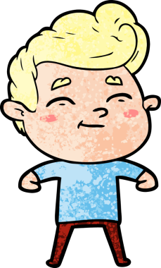 Bir insan tarafından çizilmiş mutlu çizgi film adamı.