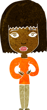 Bir insan tarafından çizildiğini gösteren karikatür kadın.