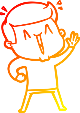 Bir insan tarafından çizilmiş mutlu bir adamın çizgi çizimi.