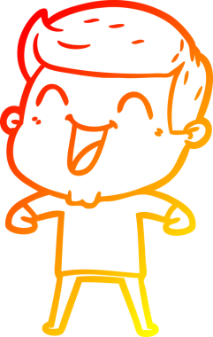 Bir insan tarafından çizilmiş gülen çizgi film karakterinin sıcak çizgi çizimi