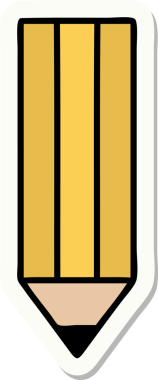 Bir insan tarafından çizilmiş kalemin geleneksel stiliyle dövme çıkartması.
