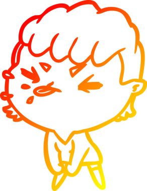 Bir insan tarafından çizilmiş sevimli, kaba bir kızın sıcak çizgi çizimi.