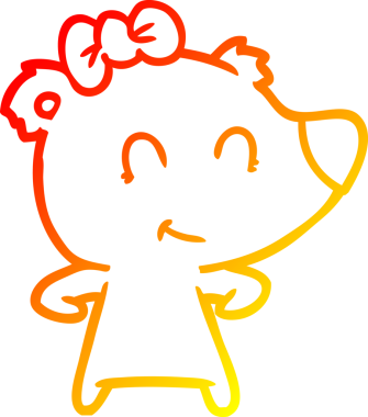 Bir insan tarafından çizilmiş dişi ayı karikatürü.