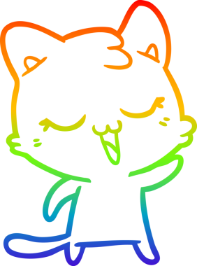 gökkuşağı gradyanı çizimi bir insan tarafından çizilmiş çizgi film kedisi