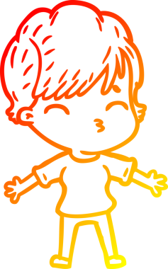 Bir insan tarafından çizilmiş bir karikatür kadın çizimi.