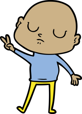 bir insan tarafından çizilmiş kel bir adam.