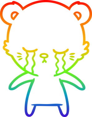 gökkuşağı gradyan çizgi çizimi bir insan tarafından çizilen ağlayan çizgi film kutup ayısı