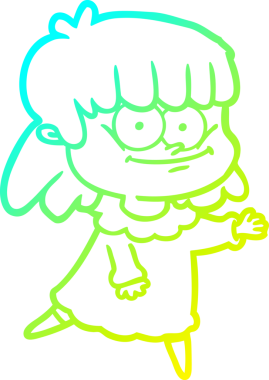 Bir insan tarafından çizilmiş gülümseyen bir karikatür çizimi