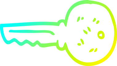 Bir insan tarafından çizilen altın anahtarın soğuk gradyan çizgisi.