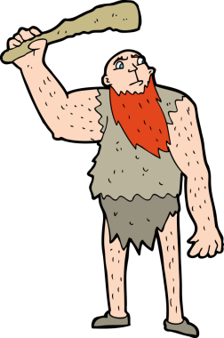 bir insan tarafından çizilmiş neandertal çizgi filmi