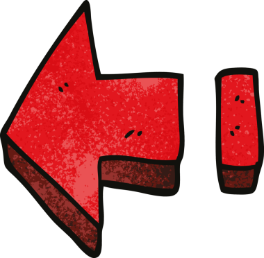 bir insan tarafından çizilmiş kırmızı ok karalaması