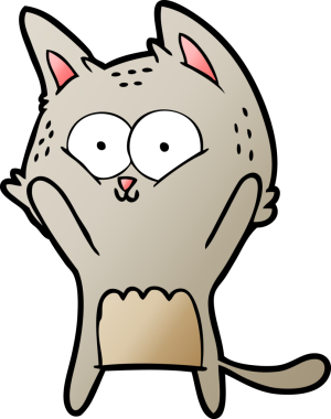 Bir insan tarafından çizilmiş çizgi film kedisi.