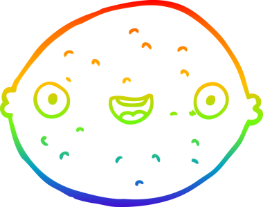 gökkuşağı gradyan çizgi çizimi bir insan tarafından çizilmiş bir karikatür limon