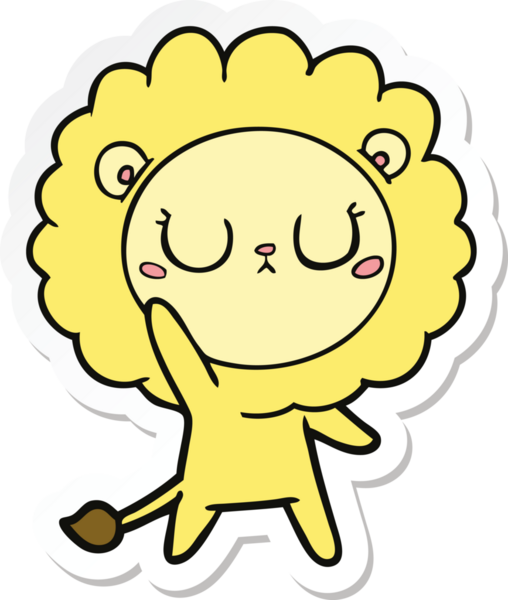 Bir insan tarafından çizilmiş karikatür aslanının çıkartması.