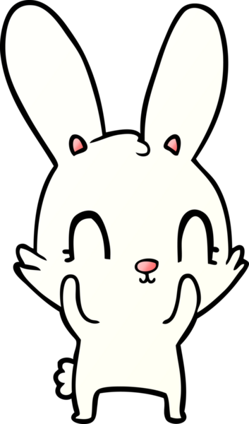 Bir insan tarafından çizilmiş şirin çizgi film tavşanı.