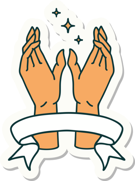 Dövme stili çıkartma. İnsan eli ile çizilmiş.