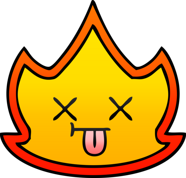 Bir insanın çizdiği ateşin gölgeli çizgi filmi.