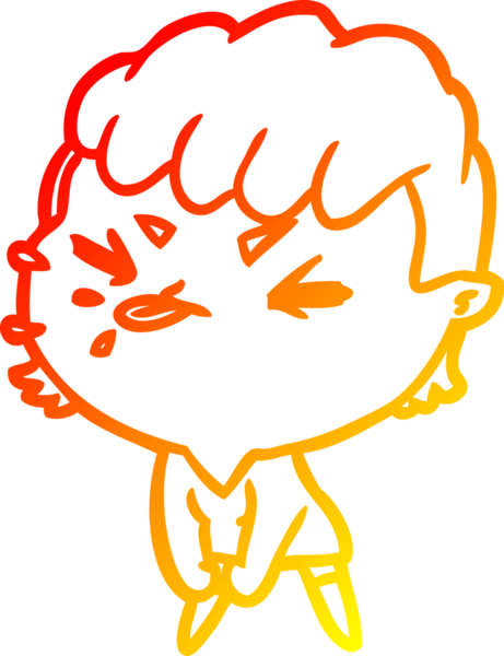 Bir insan tarafından çizilmiş sevimli, kaba bir kızın sıcak çizgi çizimi.