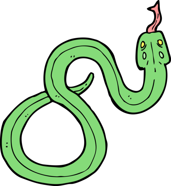 Bir insan tarafından çizilmiş çizgi film yılanı.