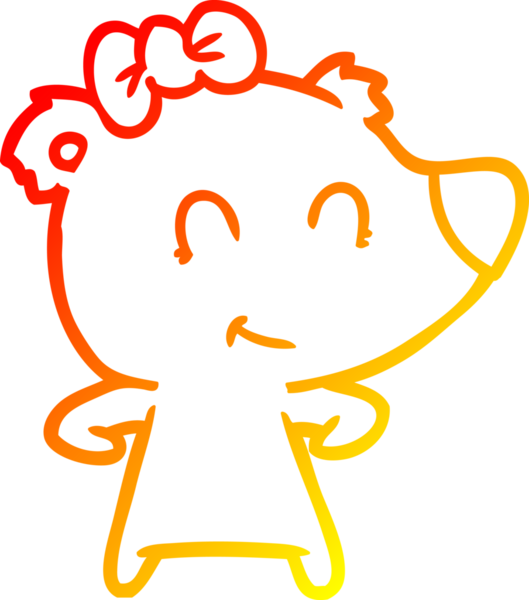 Bir insan tarafından çizilmiş dişi ayı karikatürü.