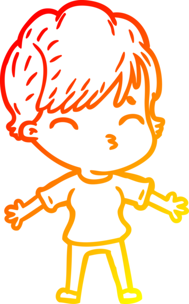 Bir insan tarafından çizilmiş bir karikatür kadın çizimi.