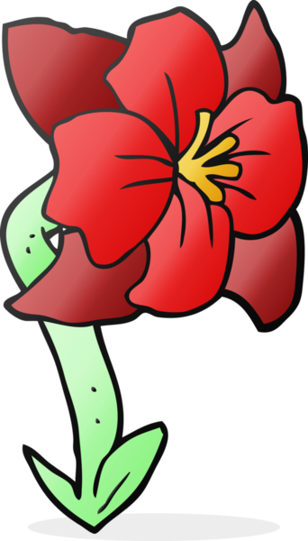 Bir insan tarafından çizilmiş serbest çizim karikatür çiçeği