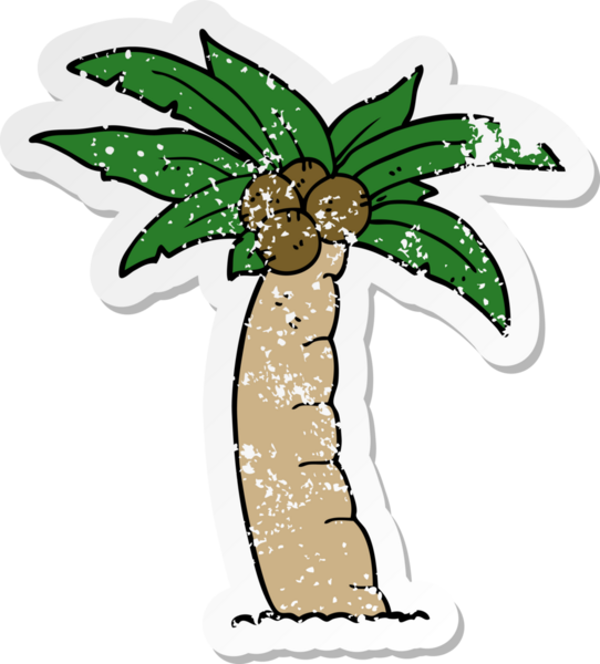 Bir insan tarafından çizilmiş karikatür palmiyesi etiketi.