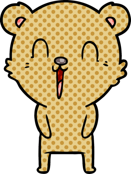 Bir insan tarafından çizilmiş mutlu çizgi film ayısı.