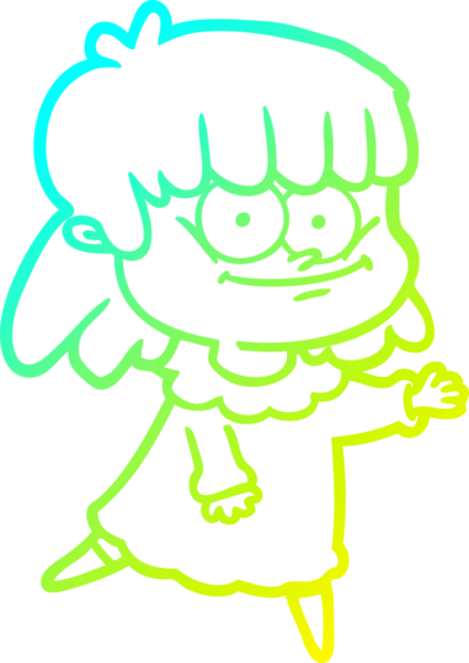 Bir insan tarafından çizilmiş gülümseyen bir karikatür çizimi